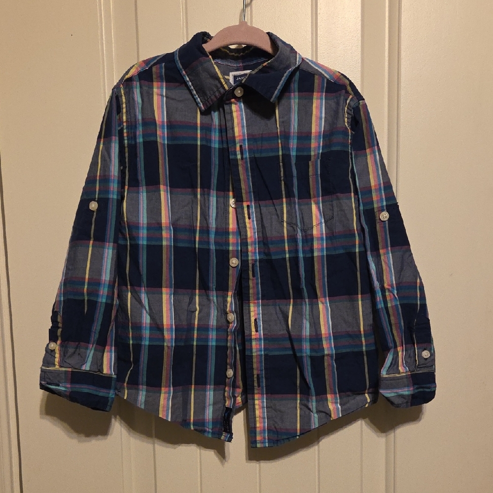 Janie and Jack Multicolor Plaid Button Down Shirt